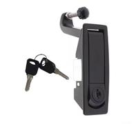 Zilimontt Serratura a rimbalzo piatta in lega di zinco per porta elettrica dell'armadio con chiave, compatibile con bagagliaio camper, armadi di distribuzione e unità di stoccaggio industriali (nero