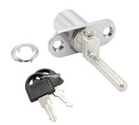 Zilimontt Serratura cromata in lega di zinco con chiavi, cilindro da 16/19 mm, finitura lucida, per cassetti in legno, porte in lega di alluminio, più otturatore (B)