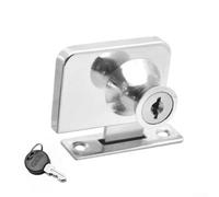 Zilimontt Serratura per porta scorrevole in lega di zinco, per vetrine e vetrine, adatta a vetri spessi 5-8 mm, installazione senza foratura con 2 chiavi, compatibile con Swingi singolo o doppio (2#)
