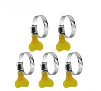 Zilimontt Set di 10 fascette stringitubo regolabili da 10-38 mm, in acciaio inox, con manici in plastica gialla, per acqua, aria, carburante e tubi in silicone nel settore automobilistico (22-32 mm