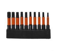 Zilimontt Set di 11 punte per cacciavite Torx da 50 mm, con gambo esagonale da 1/4 di pollice, punte magnetiche a stella T10-T40 con striscia di stoccaggio, avvitatore a percussione ad alta durezza
