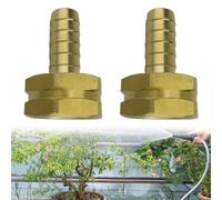 Zilimontt Set di 2 connettori adattatori per tubo da giardino in ottone con attacco da 3/8" e raccordi femmina da 3/4" GHT per attrezzature di irrigazione ad alta pressione e attrezzi da giardinaggio