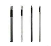 Zilimontt Set di 4 punzoni cavi con fori rotondi da 2,5 mm-4 mm, per artigianato in pelle, guarnizioni, materiali in plastica e gomma, utensili manuali in acciaio 45# di qualità