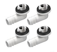 Zilimontt Set di 4 raccordi per tubi di scarico dell'aria in PVC da 15 mm con anelli in gomma a gomito per condizionatore, adattatori per tubi resistenti alle intemperie per diametro condensa Com