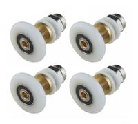 Zilimontt Set di 4 rulli di ricambio per porta della doccia con ruote scorrevoli eccentriche e pulegge, guide centrali regolabili in ottone per un funzionamento fluido e silenzioso, compatibili (25 mm