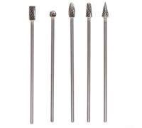 Zilimontt Set di 5 frese rotanti lunghe in carburo massiccio a taglio singolo, 3 x 6 x 100 mm, con gambo da 1/8 di pollice, per lavorazione in metallo, intaglio del legno e creazione di gioielli