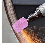 Zilimontt Set di 5 pietre abrasive con gambo da 6 mm, teste cilindriche cilindriche in corindone cromato, per utensili rotanti, diametro 10-35 mm, ideale per metallo, legno, giada, muffa (6 x 35)