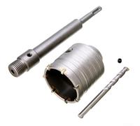 Zilimontt Set di apri fori da parete per calcestruzzo e pietra con asta di collegamento da 200 mm e punta da trapano da 65 mm in metallo ad alta resistenza per progetti di costruzione