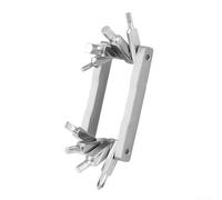 Zilimontt Set di attrezzi portatili 8 in 1 per mini biciclette pieghevoli, esagonali e per chiavi Torx, struttura in acciaio legato, design compatto 7 x 4 x 3 cm, peso 80 g, argento