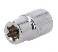 Zilimontt Set di chiavi a bussola Torx tipo E, attacco da 1/2 pollice, attacco femmina a stella, E10, E12, E14, E16, E18, E20, E22, E24, per impugnatura a cricchetto, utensili manuali anti alti (E16)