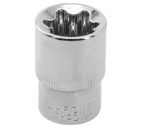 Zilimontt Set di chiavi a bussola Torx tipo E, attacco da 1/2 pollice, attacco femmina a stella, E10, E12, E14, E16, E18, E20, E22, E24, per impugnatura a cricchetto, utensili manuali anti alti (E22)