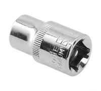Zilimontt Set di chiavi a bussola Torx tipo E, attacco da 1/2 pollice, attacco femmina a stella, E10, E12, E14, E16, E18, E20, E22, E24, per impugnatura a cricchetto, utensili manuali anti alti (E14)