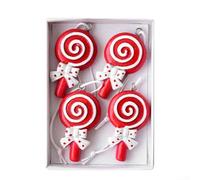 Zilimontt Set di ciondoli in resina per le vacanze, tra cui caramelle a forma di biscotto e forme a tema da appendere su alberi di Natale, pareti o caminetti (lecca-lecca)