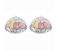 Zilimontt Set di coperture per alimenti in metallo riutilizzabili, 30 x 30 x 10 cm, protezione per cibo da esterno, per picnic, campeggio e feste, rete anti-mosca bianca per pasti e frutta con mosca