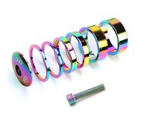 Zilimontt Set di distanziali per cuffie in lega di alluminio con tappo superiore dello stelo e per guarnizione ad anello - Diametro interno 28,6 mm, altezza 2 mm/5 mm/10 mm, finitura anodizzata