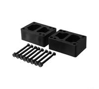 Zilimontt Set di guarnizioni in gomma da 30 mm con bulloni da 53 mm per skateboard e longboard, distanziali ammortizzanti in PP+PU, compatibile con doppio bilanciere, nero (8 viti + 2 distanziali) (A)