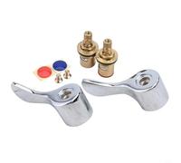 Zilimontt Set di manopole cromate per rubinetto a leva e valvola a disco in ceramica a quarto di giro, manopole in ottone massiccio per lavabo o lavello G1/2 pollici, facile da montare