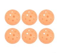 Zilimontt Set di palline da pickleball (confezione da 6) - Palline fluorescenti per allenamento indoor e outdoor, diametro 7,3 cm, 26,1 g, design aerodinamico a 40 fori, PE (arancione)