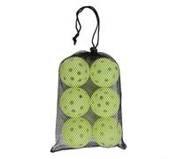 Zilimontt Set di palline da pickleball (confezione da 6) - Palline fluorescenti per allenamento indoor e outdoor, diametro 7,3 cm, 26,1 g, design aerodinamico a 40 fori, PE (giallo)