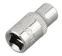Zilimontt Set di punte a bussola a 12 punti da 1/4" per chiave a cricchetto, in acciaio al cromo vanadio a specchio, adattatore con testa corta a bussola con dimensioni da 4 mm a 14 mm (6 mm)