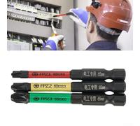 Zilimontt Set di punte magnetiche speciali per cacciavite a croce, 65 mm, per Fpz2 in lega di acciaio scanalato Fpz1, 3 pezzi Fpz3 con elettricisti colorati (nero/rosso/giallo/