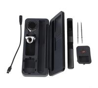 Zilimontt Set saldatore intelligente HS-02 con scatola portaoggetti mobile da banco da lavoro, temperatura regolabile 100 W 100-450 °C, alimentatore PD/QC/DC, riscaldamento interno, alluminio CNC (HS
