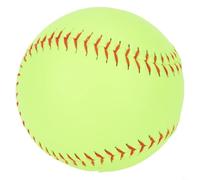 Zilimontt Softball da 30,5 cm, dimensioni e peso ufficiali, copertura in PVC, nucleo in sughero con cuciture rosse e finitura gialla ottica per allenamento di baseball Slowpitch, Lay-Flat