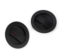 Zilimontt Solido hardware per porta tascabile con blocco indicatore rosso e verde, resistente serratura per la privacy in lega di zinco per porte di bagno e camera da letto (nero)