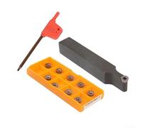 Zilimontt SRDPN1616H08 - Porta utensili per tornitura esterna per tornio con 10 inserti in carburo RPMT08T2M0E-JS, gambo in acciaio legato da 16 x 100 mm, precisione ad alta presa per finitura CNC