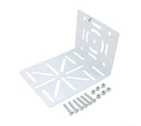 Zilimontt Staffa ausiliaria a forma di L con adattatore a 90° per telecamere di sicurezza CCTV, piastra in acciaio ad angolo retto da parete e supporto per telecamera con supporto a cerchio