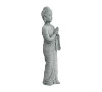 Zilimontt Statua da giardino Buddha in piedi con effetto zen, decorazione per interni ed esterni, in resina arenaria, 3,5 x 5,5 x 18 cm, dimensioni (A)
