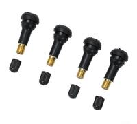 Zilimontt Steli valvola in lega di alluminio TR413 con ugello in gomma per pneumatici tubeless, materiale EPDM resistente alle intemperie, nucleo valvola di tenuta PTFE, confezione da 4