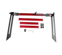 Zilimontt Strumento per calpestio per scale, maschera regolabile in lega di alluminio per misurazione di precisione, calibro di contorno rosso-grigio per scale da 45 a 140 cm