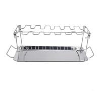 Zilimontt Supporto per bacchette in acciaio inox con 14 scomparti e vaschetta antigoccia per barbecue, compatibile con vari affumicatori, griglie e forni (2)
