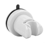 Zilimontt Supporto per soffione doccia in plastica ABS cromata lucida con ventosa da 7,9 cm, per piastrelle, vetro, legno liscio e superfici metalliche, per il bagno e la casa (bianco)