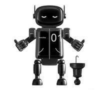 Zilimontt Supporto per telefono da auto con sensore di gravità, design robot dei cartoni animati, supporto regolabile per bocchetta dell'aria e smartphone, rosso (nero)