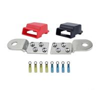 Zilimontt Supporto terminale per bus in rame stagnato per barre con connessioni positive e negative, 32V DC 100A valutazione continua, #8-32 terminali a vite con rondelle prigioniere, (B)