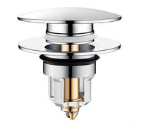 Zilimontt Tappo di scarico per lavello di ricambio per lavelli da bagno e cucina, con trappola per odori integrata e materiale in rame per prevenire le perdite e un uso duraturo (grande argento)