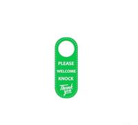 Zilimontt Targhette per porta su entrambi i lati in pelle PU con scritta "Do Not Disturb,Out of Office and Welcome Knock Signs per hotel, per bar e uffici - 22,5 x 8,5 cm (verde si prega di benvenuto