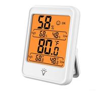 Zilimontt Termometro igrometro digitale per interni con ampio display LCD retroilluminato, monitoraggio accurato della temperatura e dell'umidità, controllo touch, supporto magnetico, alloggiamento in