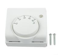 Zilimontt Termostato meccanico per ambienti con interruttore on/off, 220 V AC, controller non programmabile per riscaldamento a pavimento, regolabile da 10 °C a 30 °C, in ABS da parete