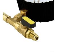 Zilimontt Tester di pressione dell'azoto per sistemi HVAC, calibro in ottone con 60 bar con connettore SAE da 1/4", compatibile con R134a R22 R407C R410A, grande per quadrante di facile lettura per