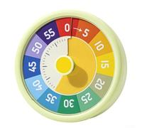 Zilimontt Timer visivo per bambini con conto alla rovescia di 60 minuti, display a disco colorato per la gestione in classe, cucina e ufficio, alimentato a batteria con funzione mute (C)
