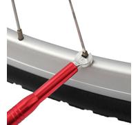 Zilimontt Tiraraggi in acciaio e alluminio per trivellazione ruote e regolazione della tensione dei raggi - 140 mm x 12 mm, manico verde, 0,5 mm/.6 mm