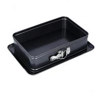 Zilimontt Tortiera con fondo rimovibile, teglia rettangolare in acciaio al carbonio antiaderente, 33 x 23 x 7 cm, per cheesecake, tiramisù, mousse