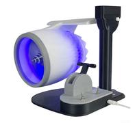 Zilimontt Turbofan - Ventilatore creativo da scrivania con funzione spray umidificante e luce rossa coda effetto fiamma, uscita del vento ad alta potenza, per casa, ufficio, uso esterno, alimentazione