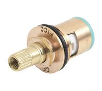 Zilimontt Valvola a cartuccia per rubinetto a disco in ceramica a 20 denti da 2 pollici per rubinetto di ricambio con filettatura accessori per rubinetto con anima in rame asta in ferro e anello in