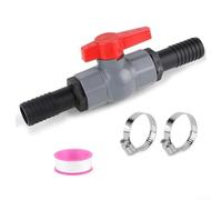 Zilimontt Valvola a sfera con connettore per tubo flessibile Valvola di intercettazione in PVC per sistemi di irrigazione e tubazioni, filettatura interna da 32 mm e 40 mm, con tubo flessibile (40 mm