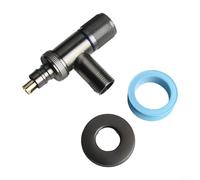 Zilimontt Valvola ad angolo di controllo doppia per lavatrice in acciaio inossidabile con manico in metallo, apertura rapida, modello G1/2 Plus G3/4, attacco a parete, per rubinetto (nero G3/4)