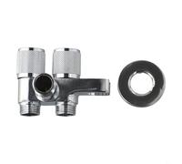 Zilimontt Valvola angolare in lega di zinco con doppia uscita G1/2 pollici per soffione doccia, WC, lavandino, bagno, cucina e balcone, impianti idraulici (cromata)